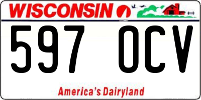WI license plate 597OCV
