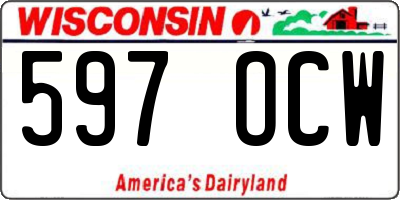 WI license plate 597OCW