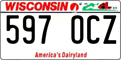 WI license plate 597OCZ