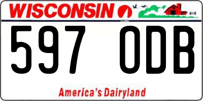 WI license plate 597ODB