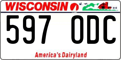 WI license plate 597ODC