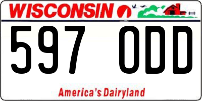 WI license plate 597ODD