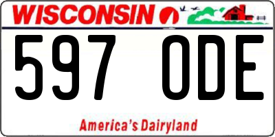 WI license plate 597ODE