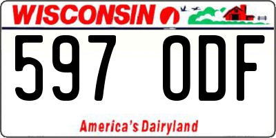 WI license plate 597ODF