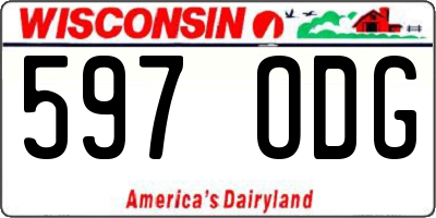 WI license plate 597ODG