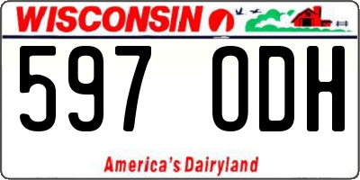 WI license plate 597ODH