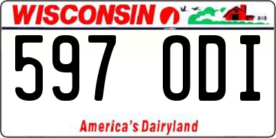 WI license plate 597ODI