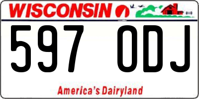 WI license plate 597ODJ