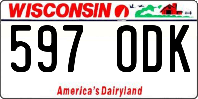 WI license plate 597ODK