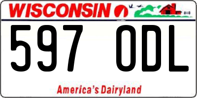 WI license plate 597ODL