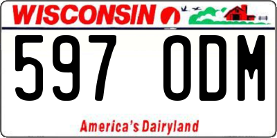 WI license plate 597ODM
