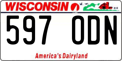 WI license plate 597ODN