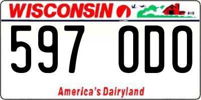 WI license plate 597ODO