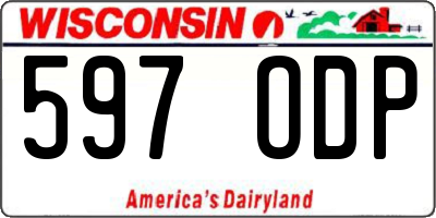WI license plate 597ODP