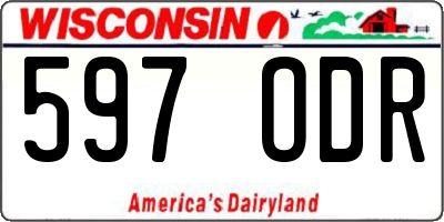 WI license plate 597ODR