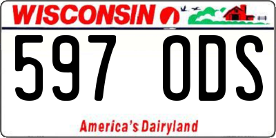 WI license plate 597ODS