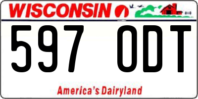 WI license plate 597ODT