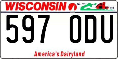 WI license plate 597ODU