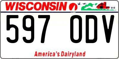 WI license plate 597ODV
