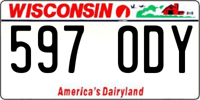 WI license plate 597ODY
