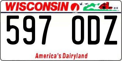 WI license plate 597ODZ