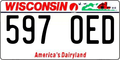 WI license plate 597OED