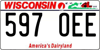 WI license plate 597OEE