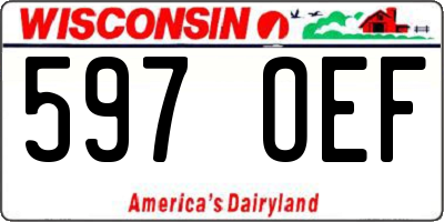 WI license plate 597OEF