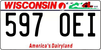 WI license plate 597OEI