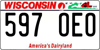 WI license plate 597OEO