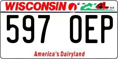 WI license plate 597OEP