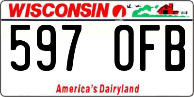 WI license plate 597OFB
