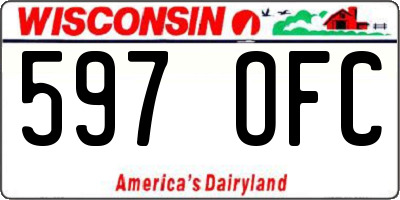 WI license plate 597OFC