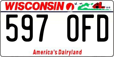WI license plate 597OFD