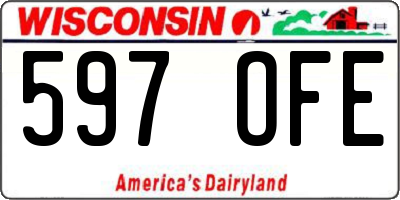 WI license plate 597OFE