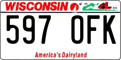 WI license plate 597OFK