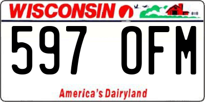 WI license plate 597OFM
