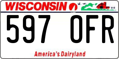 WI license plate 597OFR
