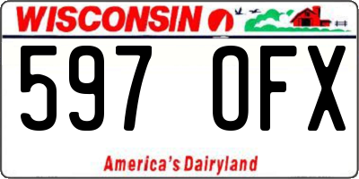 WI license plate 597OFX