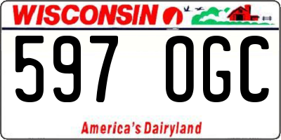 WI license plate 597OGC