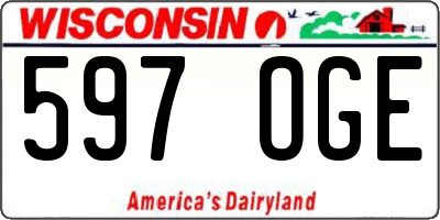 WI license plate 597OGE