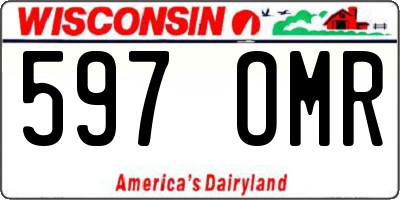 WI license plate 597OMR