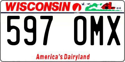 WI license plate 597OMX