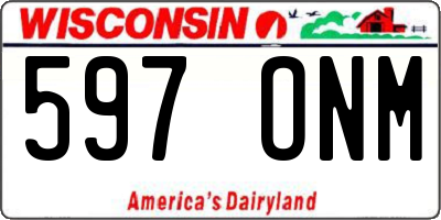 WI license plate 597ONM