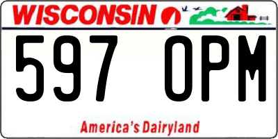 WI license plate 597OPM
