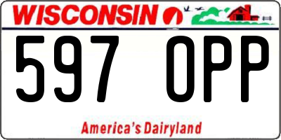 WI license plate 597OPP