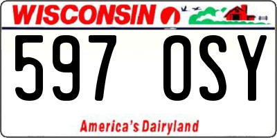 WI license plate 597OSY