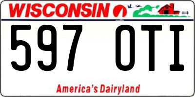 WI license plate 597OTI