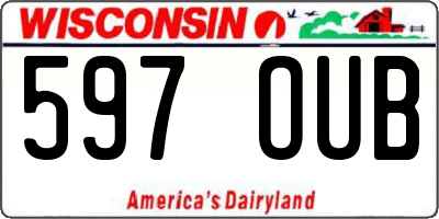 WI license plate 597OUB