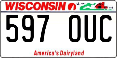 WI license plate 597OUC
